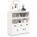 højskab 100x40x108,5 cm massivt fyrretræ hvid