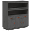 højskab 100x40x108,5 cm massivt fyrretræ grå