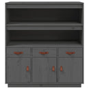 højskab 100x40x108,5 cm massivt fyrretræ grå