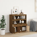 højskab 100x40x108,5 cm massivt fyrretræ gyldenbrun