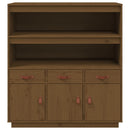 højskab 100x40x108,5 cm massivt fyrretræ gyldenbrun