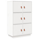 højskab 67x40x108,5 cm massivt fyrretræ hvid