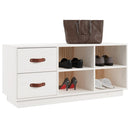 skobænk 100x34x45 cm massivt fyrretræ hvid