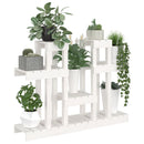 plantestativ 104,5x25x77,5 cm massivt fyrretræ hvid