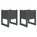 plantekasser 2 stk. 40x40x52,5 cm massivt fyrretræ grå