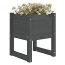 plantekasser 2 stk. 40x40x52,5 cm massivt fyrretræ grå