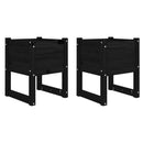 plantekasser 2 stk. 40x40x52,5 cm massivt fyrretræ sort