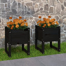 plantekasser 2 stk. 40x40x52,5 cm massivt fyrretræ sort