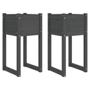 plantekasser 2 stk. 40x40x81 cm massivt fyrretræ grå