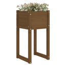 plantekasser 2 stk. 40x40x81 cm massivt fyrretræ gyldenbrun