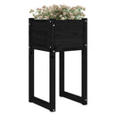 plantekasser 2 stk. 40x40x81 cm massivt fyrretræ sort
