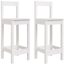 barstole 2 stk. 40x41,5x112 cm massivt fyrretræ hvid