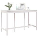 barbord 180x80x110 cm massivt fyrretræ hvid