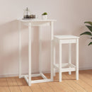 barbord 60x60x110 cm massivt fyrretræ hvid