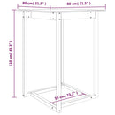 barbord 80x80x110 cm massivt fyrretræ gyldenbrun