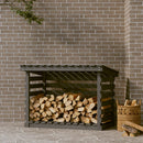 brændestativ 108x73x79 cm massivt fyrretræ grå