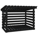 brændestativ 108x73x79 cm massivt fyrretræ sort