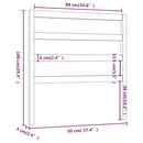 sengegavl 95x4x100 cm massivt fyrretræ sort