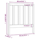 sengegavl 95x4x100 cm massivt fyrretræ hvid