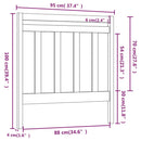 sengegavl 95x4x100 cm massivt fyrretræ hvid