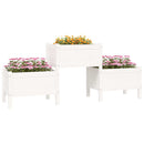 plantekasse 178,5x44x75 cm massivt fyrretræ hvid