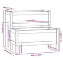 plantekasse 84,5x84x75 cm massivt fyrretræ hvid