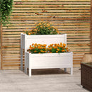 plantekasse 84,5x84x75 cm massivt fyrretræ hvid