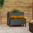 plantekasse 84,5x84x75 cm massivt fyrretræ grå
