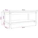 sofabord 110x55x45 cm massivt fyrretræ hvid