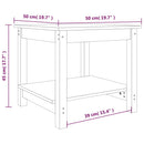 sofabord 50x50x45 cm massivt fyrretræ sort hvid
