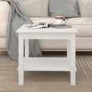 sofabord 50x50x45 cm massivt fyrretræ sort hvid