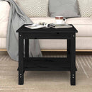 sofabord 50x50x45 cm massivt fyrretræ sort