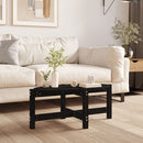 sofabord 87x48x35 cm massivt fyrretræ sort