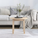 sofabord Ø 55x45 cm massivt fyrretræ