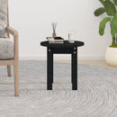 sofabord Ø 35x35 cm massivt fyrretræ sort