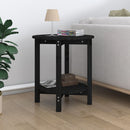 sofabord Ø 55x60 cm massivt fyrretræ sort