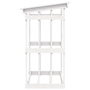 brændestativ 108x64,5x109 cm massivt fyrretræ hvid