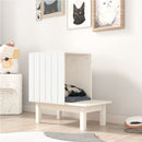 kattehus 60x36x60 cm massivt fyrretræ hvid