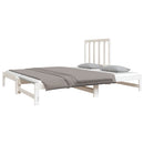 daybed med udtræk 2x(90x190) cm massivt fyrretræ hvid