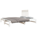 daybed med udtræk 2x(90x190) cm massivt fyrretræ hvid