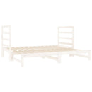 daybed med udtræk 2x(90x190) cm massivt fyrretræ hvid