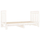 daybed med udtræk 2x(90x190) cm massivt fyrretræ hvid
