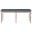 bænk 110x40x49 cm velour mørkegrå