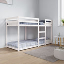 køjeseng 75x190 cm massivt fyrretræ hvid