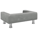 hundeseng 70x45x26,5 cm velour lysegrå