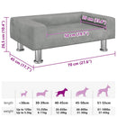 hundeseng 70x45x26,5 cm velour lysegrå