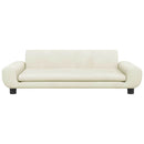 hundeseng 100x54x33 cm velour cremefarvet