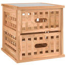 sengebord 34x34x34 cm massivt valnøddetræ