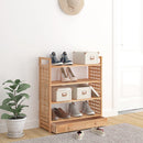 skoreol med skuffe 70x27x81 cm massivt valnøddetræ