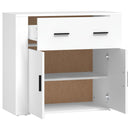skænk 80x33x70 cm konstrueret træ hvid